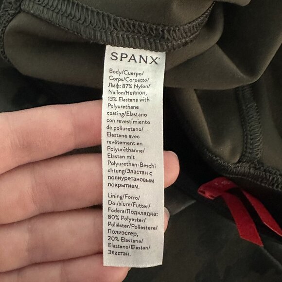 SPANX Faux Leather Camo Leggings in Matte Green Camo - Picture 10 of 12